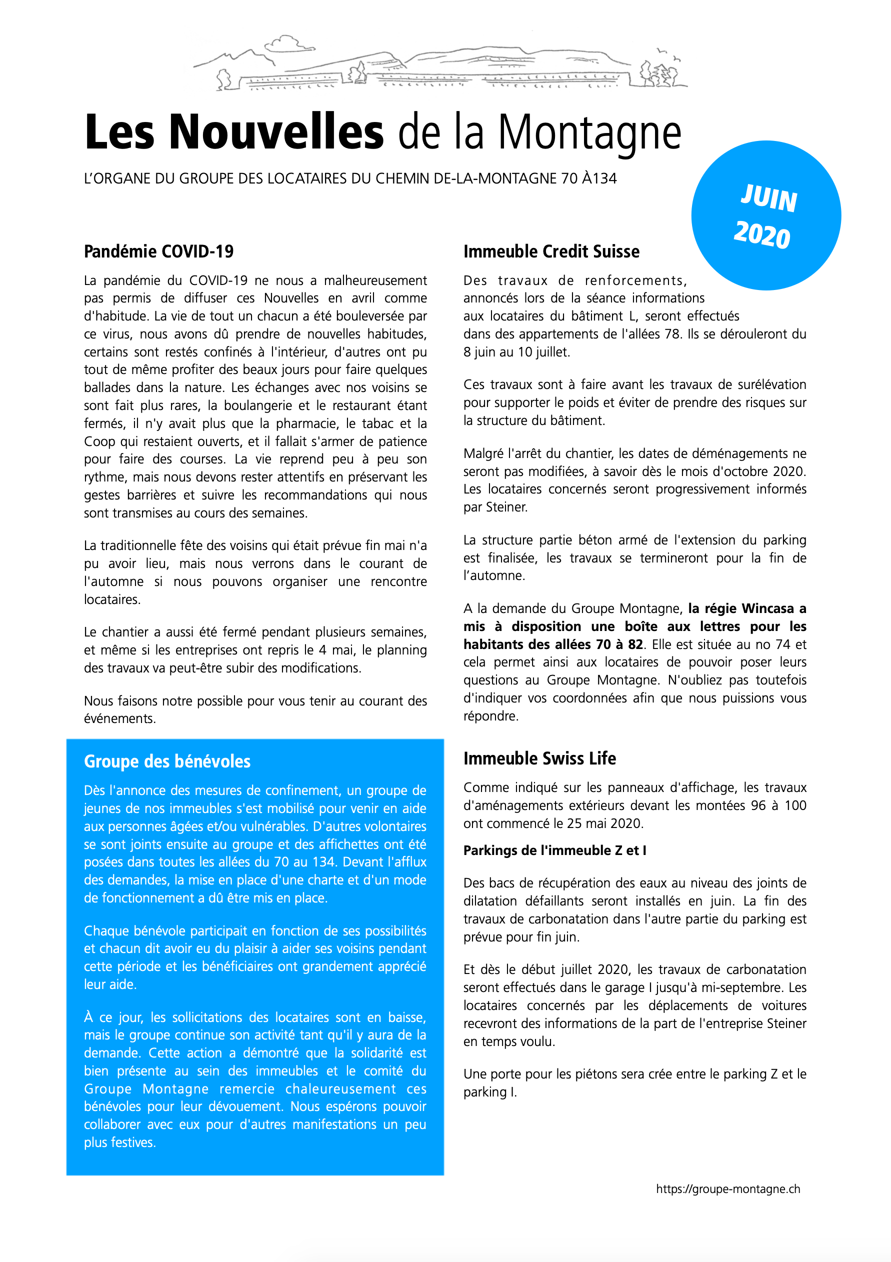 Nouvelles de la Montagne - Édition juin 2020
